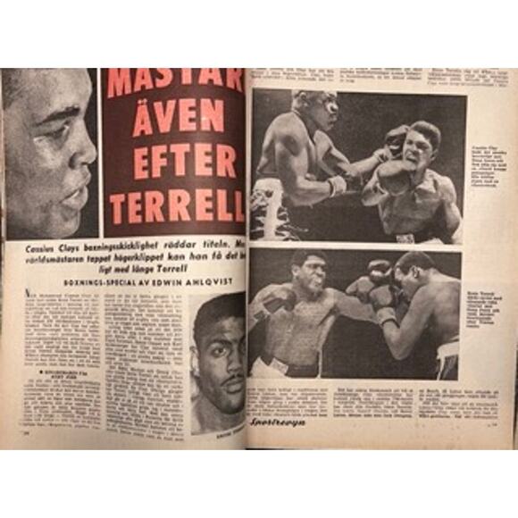 RARE 1967 Swedish Rekord Journal Cassius Clay Magazine Muhammad Ali Terrell - Picture 2 of 6
